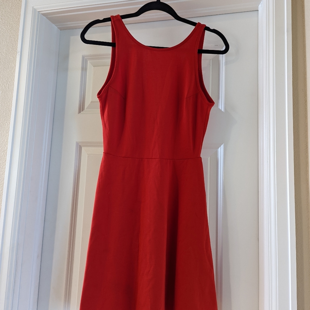 Little Red Deep V Neck Dress